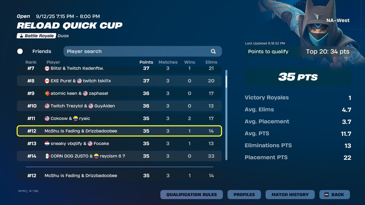 top #12 Qualled Reload Finals w/<a href="/shufnbr/">shu</a>