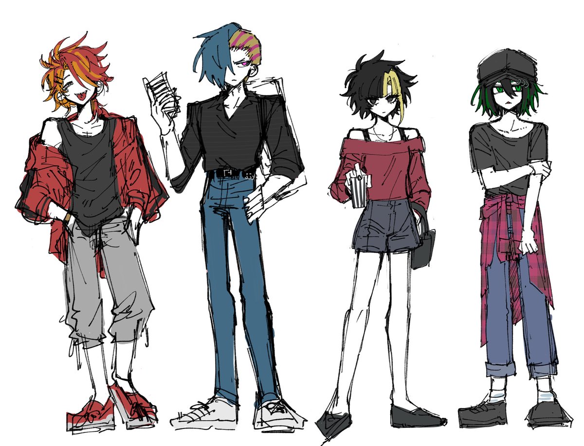 勝手にサムバ(キモい略し方)のスタ練のみたいなスケジュールのゆっるい服勝手に描くその❶、❷
⚠︎捏造まみれ⚠︎