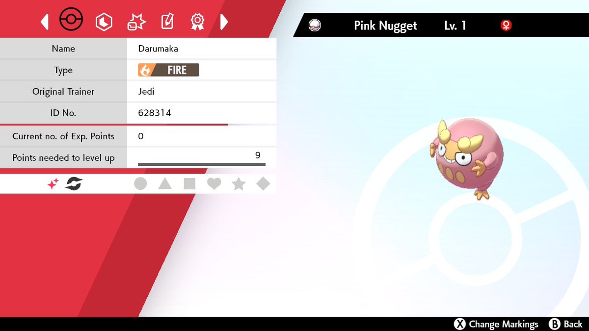 JediKush831's tweet image. SLD №884 “Pink Nugget” the shiny darumaka after 23 eggs hatched! Evo line completed! 
#AceShinyHunters #UnovaGangRiseUp #PokemonShield #MasudaCharm
