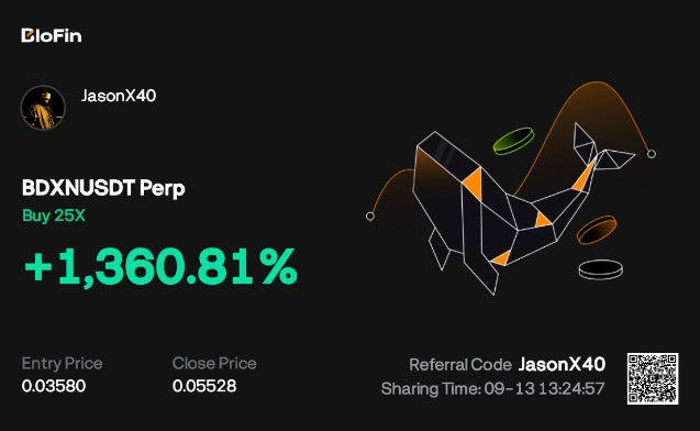 X40Jason's tweet photo. $BDXN TP 2 🎯🎯
Second target smashed — momentum staying strong! 🚀
#BDXN #TP2Hit #CryptoTrading #AltcoinMomentum #BDXNUSDT #ChartTargets https://t.co/SoU0LAUp5S