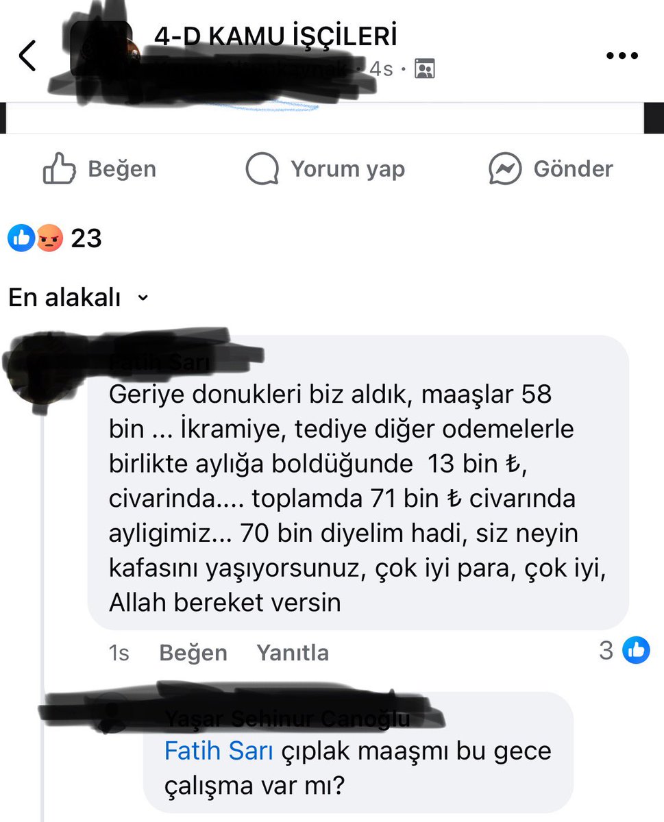 Biz demiyoruz  işçiler kendi sayfasında yazmış.
Aylık ortalamaları 71.000 TL.
Taşerondan sınavsız giren işçiye 71.000 TL veren patron.
Aynı işi yapan KPSS ile atanan hizmetli memura 47.500 TL veriyor.
Fark 23.500 TL.
Böyle bir adalet anlayışı olabilir mi?
#MemuraEkProtokolŞart