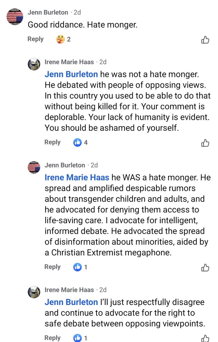 ScottPresler's tweet photo. Meet Jenn Burleton. 

This transgender person wrote, 

“Good riddance. Hate monger.”  

Jenn is the founder of a transgender education project that advocates for puberty blockers for children. 

Jenn also works w/ Two-Spirit &amp; other gender-expansive children (?).

📍Oregon https://t.co/Lgj8DaU4Hv