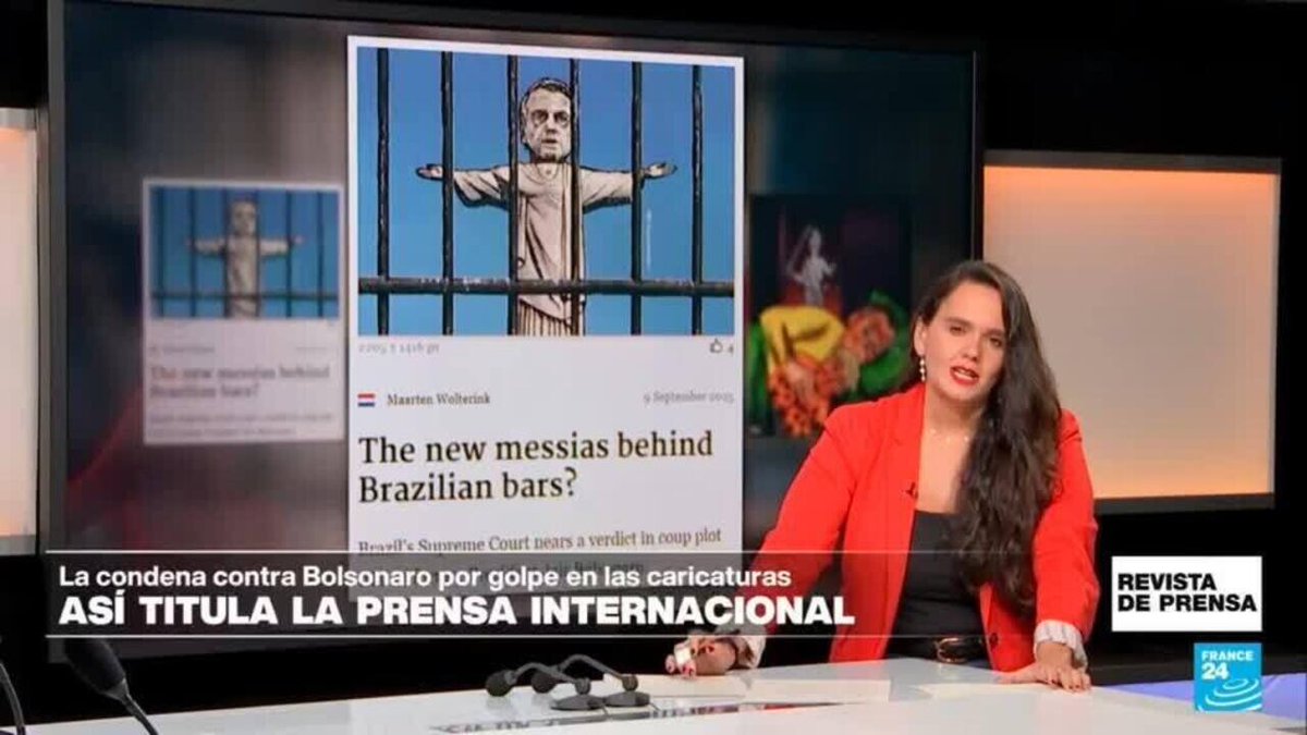 🇧🇷 Las caricaturas que deja la condena al expresidente de #Brasil, Jair Bolsonaro, a 27 años y 3 meses de cárcel por cinco delitos. 

🗣️ En #RevistadePrensaF24 Marta Moya (<a href="/martamdom/">Marta M. Domínguez</a>) nos cuenta ➡️f24.my/BQdf.f