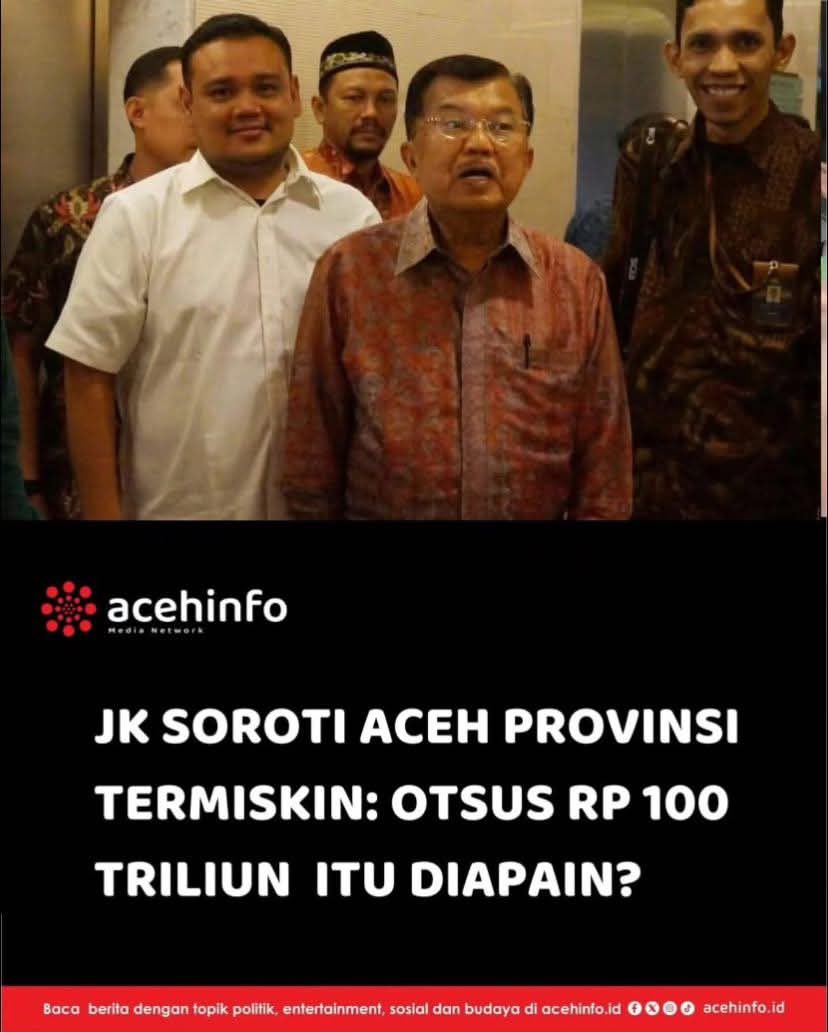 Dana Otsus sebesar 100 Triliun buat Aceh dari thn 2008 sampai berjalan skrg tapi kenyataan Aceh tetap miskin ,kemana dan ini di di salurkan siapa yg harus bertanggung jawab? Wali Nangroe kah?,ayo <a href="/KPK_RI/">KPK</a> turun ke Aceh audit dana ini apa sudah sesuai di salurkan ke masyarkat Aceh