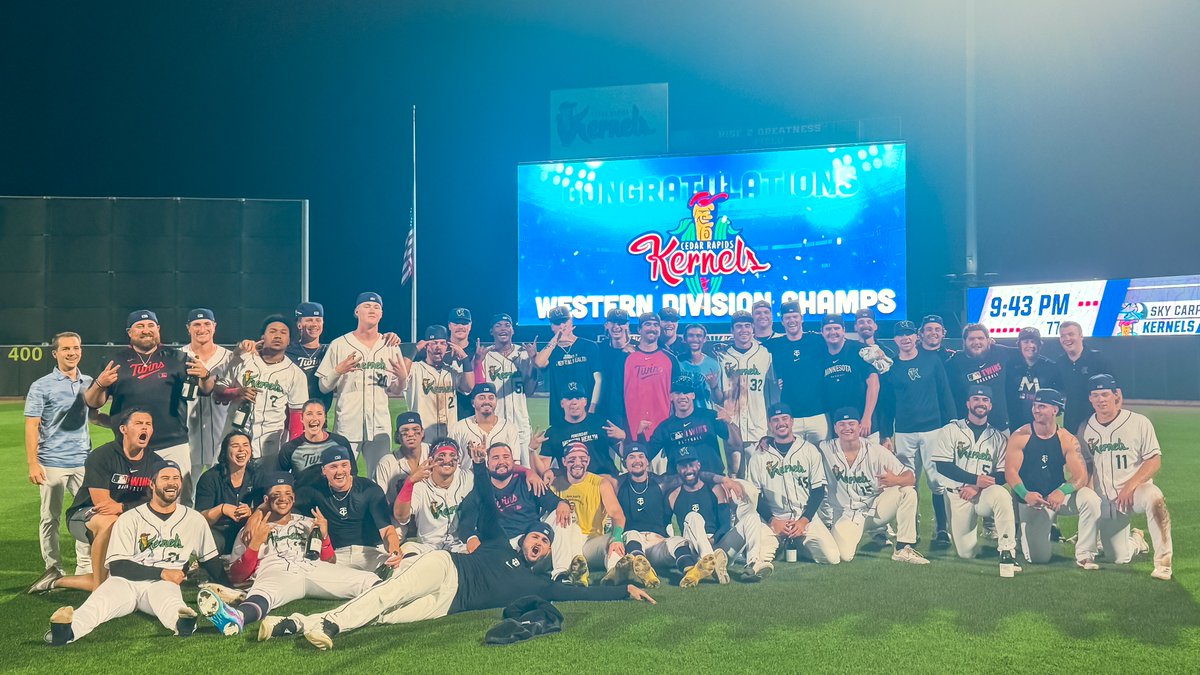 CRKernels's tweet image. 🏆 WE&apos;RE DIVISION CHAMPS!
League Championship Game 2
⚾ vs West Michigan Whitecaps
📅 Tuesday 6:30pm
🎟️ $10 tickets: tinyurl.com/yrfdku3w
Diamond Suites (10 guests): $200
Ticket Office: 10am-2pm Saturday
