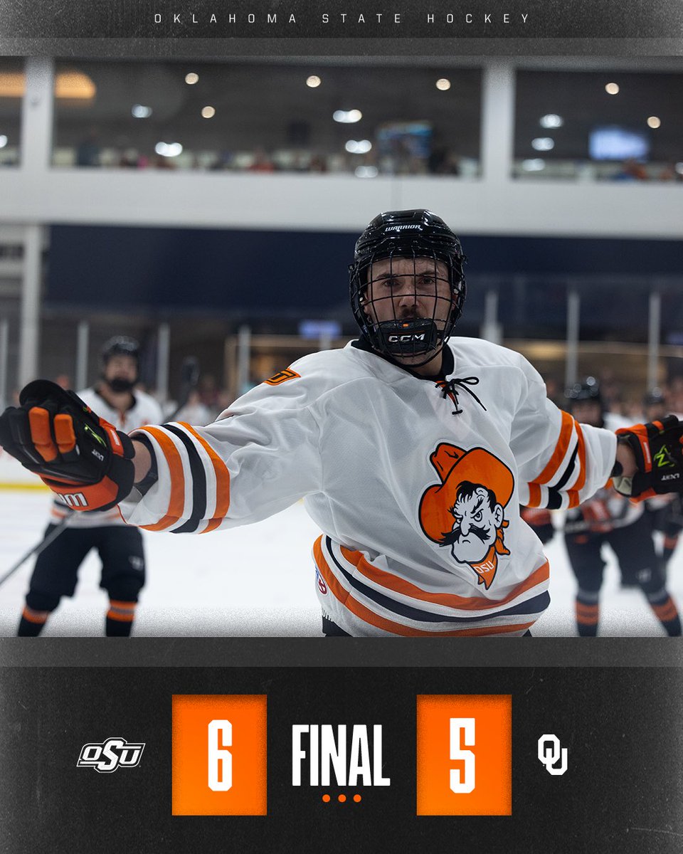 okstatehockey's tweet photo. AND IT ENDS IN STATE. 

#gopokes | #okstatehockey https://t.co/mOcspjw3BU
