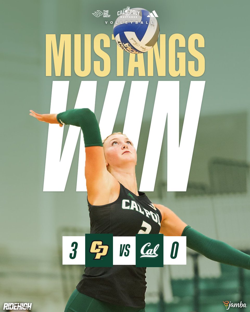 Cal Poly Volleyball <a href="/CalPolyVolley/">Cal Poly Volleyball</a> taking advantage of a little home cooking tonight in historic Mott with a dominant win over Cal.  Back at it Sunday at home 3:00 vs San Jose State.