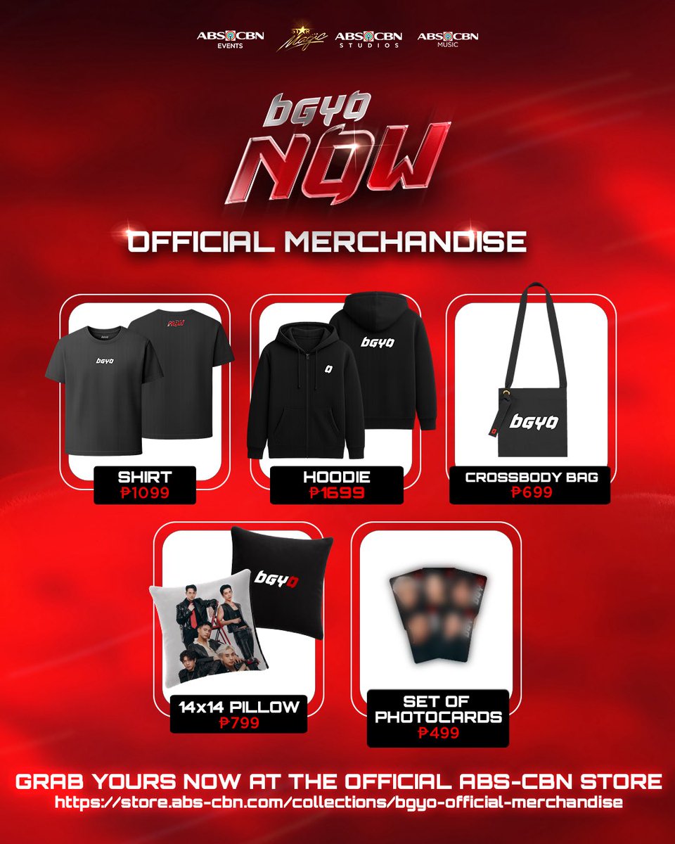 bgyo_ph's tweet image. 🚨 JUST IN! BGYO Official Merchandise is dropping SOON! And you can have it just in time for BGYO: NOW The First Solo Concert on Oct. 4! 🔥

🛒 ‼️PRE-SALE STARTS SEPT. 22
👉 Shop here: Store.abs-cbn.com

#BGYO #BGYONow #BGYOTheFirstSoloConcert #BGYO_OfficialMerch…