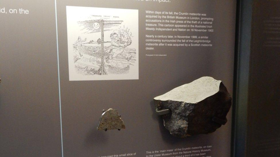 lorraineelizab6's tweet image. #Otd 1902: The #Crumlin meteorite hit earth, near Belfast! It has now returned, on loan for 3 years until 2026 from @NHM_London to @UlsterMuseum! Visit while you can! ☄️ bbc.co.uk/news/uk-northe…