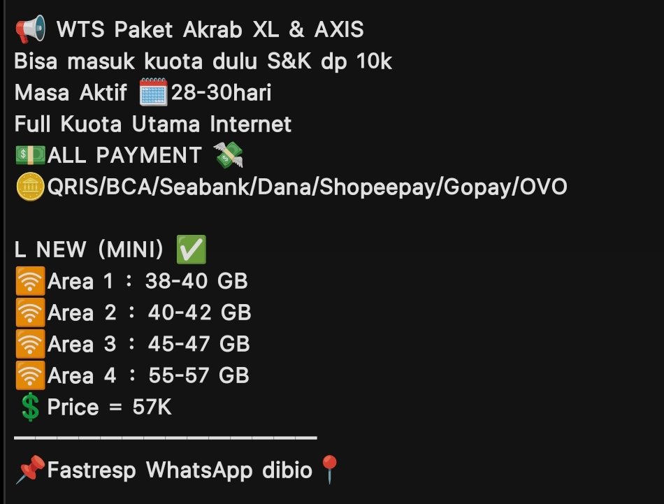 ⁱˡʰᵃᵐ | JUAL PAKET AKRAB XL & AXIS tweet media