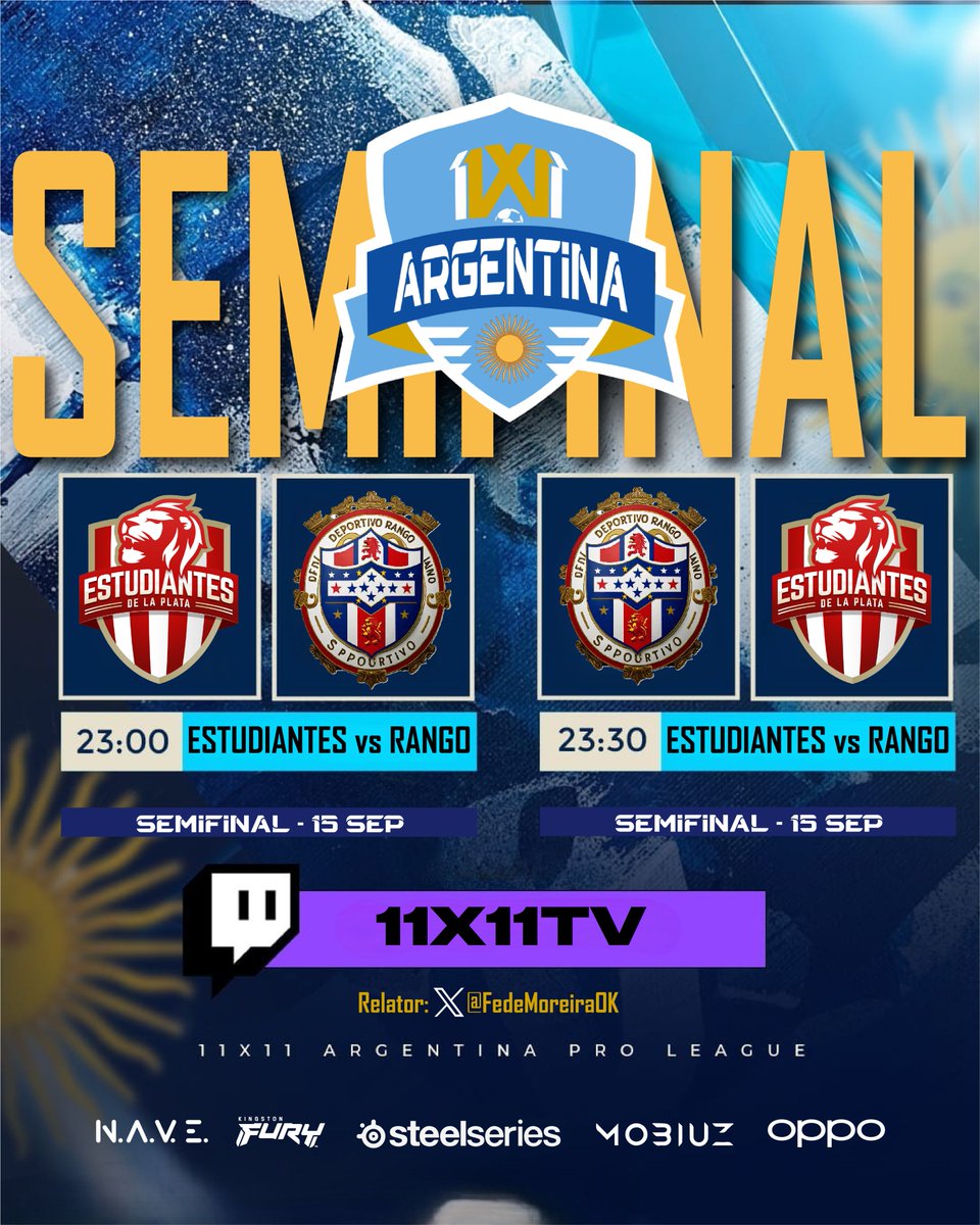 11X11 ARGENTINA PRO LEAGUE #1

Este lunes 15/09 conoceremos al segundo finalista. Riestra ya está esperando, luego de haber eliminado a <a href="/argendioses/">C.A. Argendioses</a> .

¡@fedeMoreiraOK narrará este gran partido y te traerá toda la emoción de la cancha a tu pantalla!
