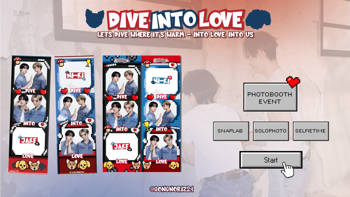 “𝓓ive into 𝑳ove” 

📸 snap the moment now,
before the winner snatches the crown

— photobooth event for ni-ki &amp; jake — 
by <a href="/GONGNORIZ24/">۫</a>

🗓️ : 13 - 28 September 2025
🕹️ : snaplab, solophoto, &amp; selfietime

details on thread 😉!

#DiveintoLove #NI_KI #JAKE