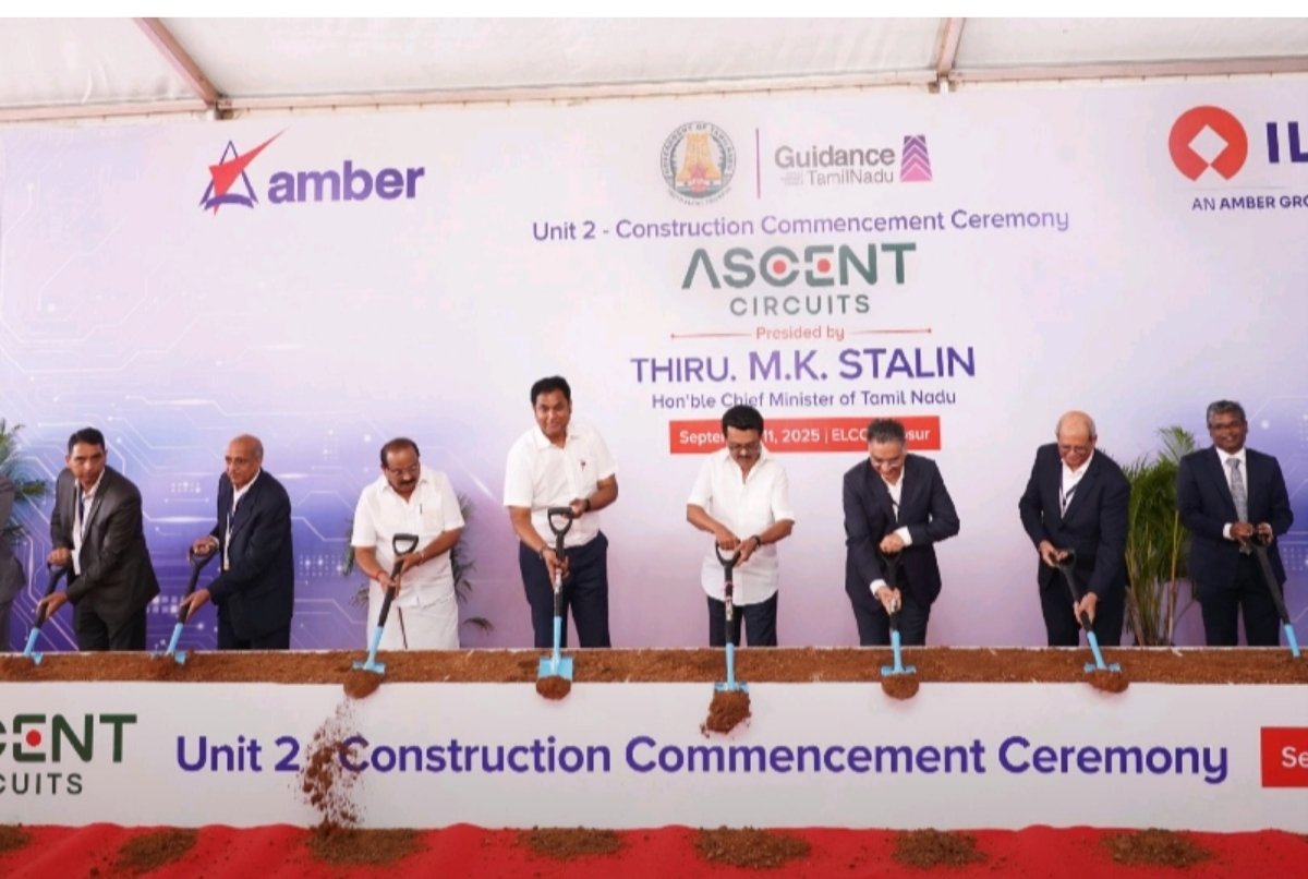 Amber enterprises 🔥 

Proud moments for Amber subsidiary ( Ascent circuit)

The construction commencement ceremony of our Unit 2 mark the beginning of new chapter in our journey 

In tamilnadu ...