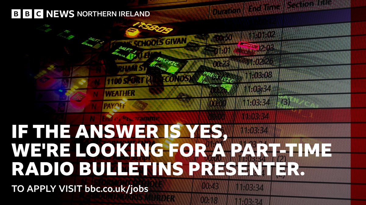 🚨 Job Klaxon 🚨 
📷 Want to work in a busy newsroom?
🎤 We're looking for a part-time radio bulletins news reader. 
🖊️ To find out more and apply, click here: bbc.in/4ghONqv
🗓 Closing date: Tomorrow (Sunday 14 September 2025)