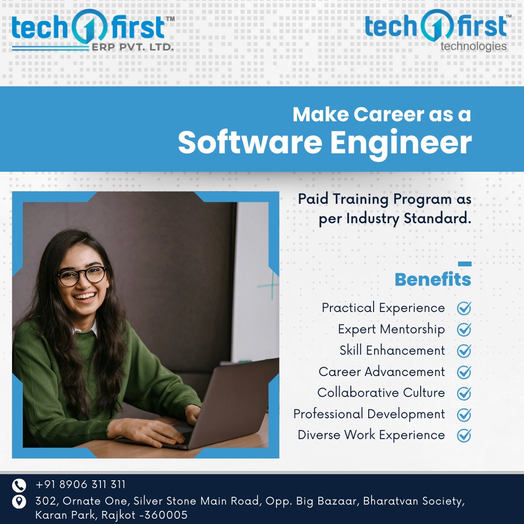 TechfirstT's tweet image. ERP & Software Development Paid Training
Techfirst Technology is hiring for the position of Software Development & ERP Intern!
Positions: ERP Development - 3
Software Analyst - 2
Mobile app Development - 2