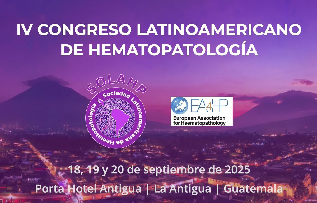 SOLAHP_ORG's tweet photo. ⏳ ¡Faltan solo DÍAS!
📅 Estamos a días de reunir a la comunidad de la #hematopatología latinoamericana y europea. Del 18 al 20 de septiembre en #Antigua 🇬🇹, sé parte del IV Congreso Latinoamericano de Hematopatología #SOLAHP2025 🔬 Inscríbete 👉 https://t.co/lo5NS9vRcB https://t.co/gjylcjmhts
