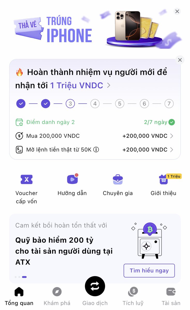 MziuLinh's tweet image. Hoàn thành nhiệm vụ người mới để nhận 1triệu đồng  . Nhiệm vụ quá đơn giản luôn ạ #TDR_now #crypto #Affiliate.        atxapp.app.link/refer/33247966