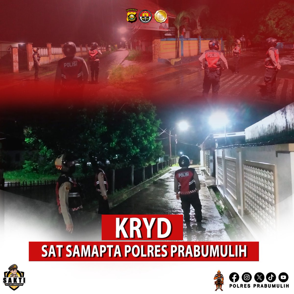 KRYD SAT SAMAPTA POLRES PRABUMULIH 

#swasembadapangan
#ketahananpangan
#polrimendukungketahananpangan
#polisicintapetani
#poldasumsel
#polresprabumulih
#prabumulih
#sumsel