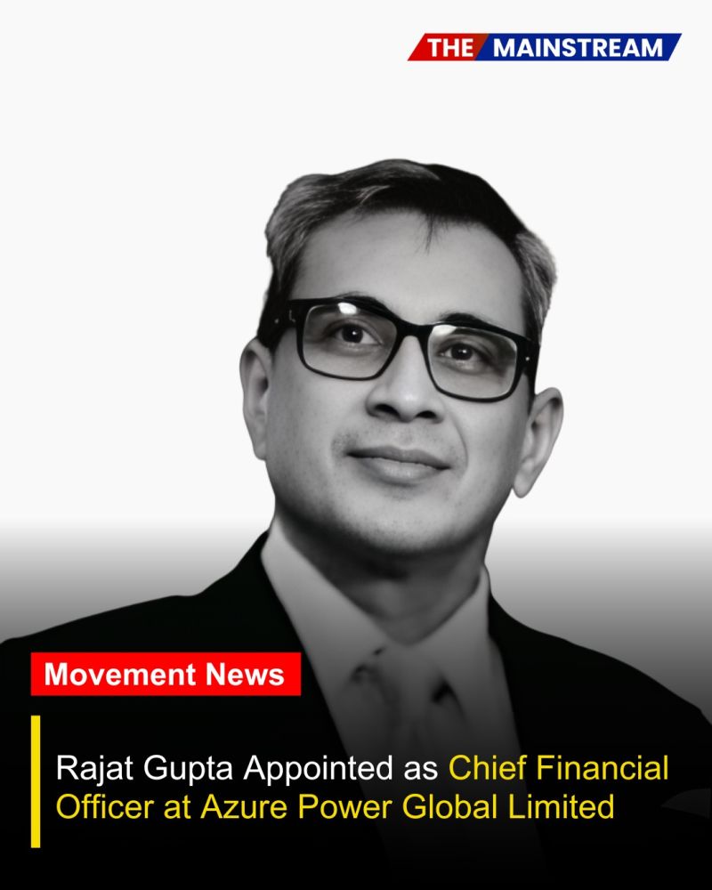 TheMainstream7's tweet image. Rajat Gupta Appointed as Chief Financial Officer at Azure Power Global Limited

#TheMainstream #RajatGupta #AzurePower #RenewableEnergy #FinanceLeadership #CorporateAppointments