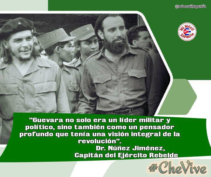 En la vida de Antonio Nuñez Jiménez podemos encontrar en sus textos una exploración de la revolución cubana desde una perspectiva intelectual y filosófica que incluía aspectos éticos y morales, que sin duda se entrelazan con las ideas del #CheVive.
#MiMóvilEsPatria