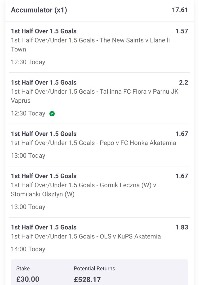 MSWFootballTips's tweet image. £10 - £176 If This Lands, 5-Fold Acca Just Shy Of 18/1‼️

Get Involved And Let’s Win Together⚽️

Who’s on?➡️❤️

#PaddyPower #FootyAccumulators #FootballBettingTips 
Gamble Responsibly.