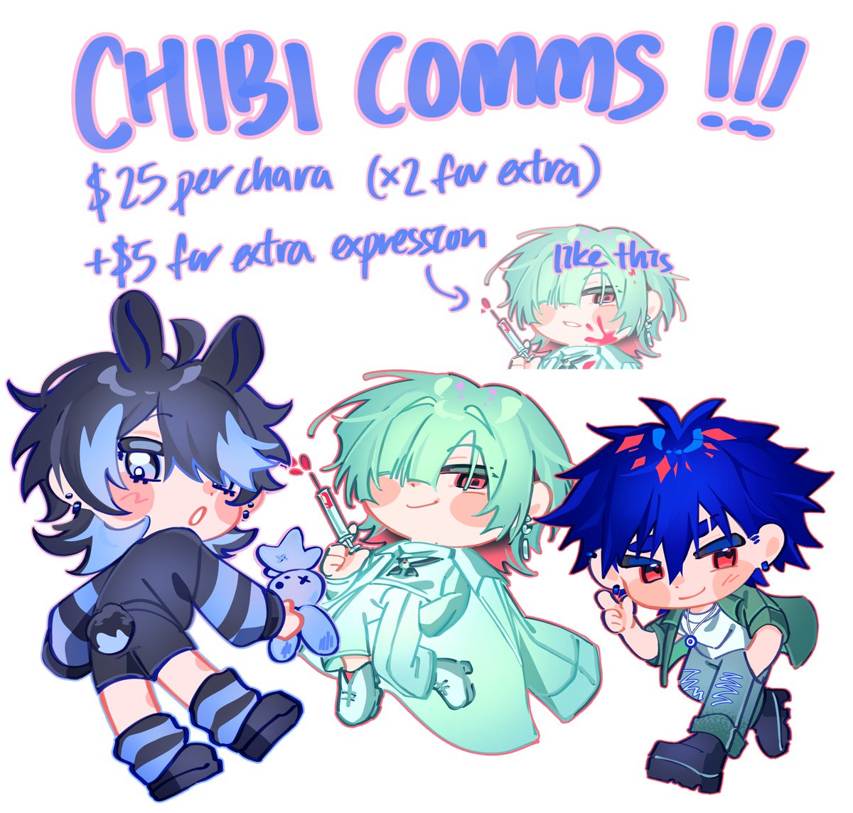 HII opening chibi cms! dm if interested yayy