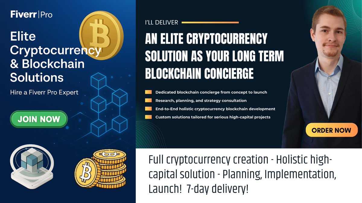 ruposhamin's tweet photo. Unlock elite crypto success! 
Get your custom blockchain &amp; coin built by a 7+ yr expert concierge. From concept to exchange listing + ongoing support. Serious projects only! 
Hire now: https://t.co/Xmt5oXqLkN

#Crypto #Blockchain #Web3 #CryptocurrencyDevelopment #bitcoin https://t.co/hJ1gOBo2wu