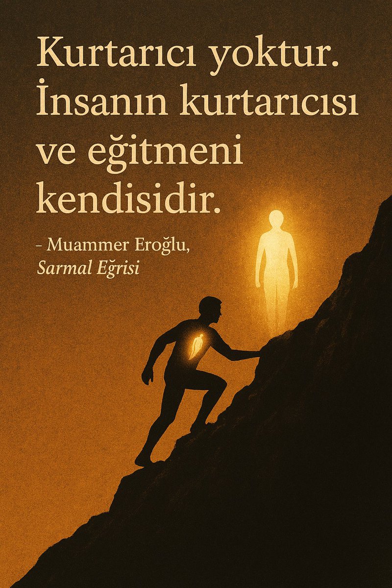 "Kurtarıcı yoktur. İnsanın kurtarıcısı ve eğitmeni kendisidir." - Muammer Eroğlu, Sarmal Eğrisi