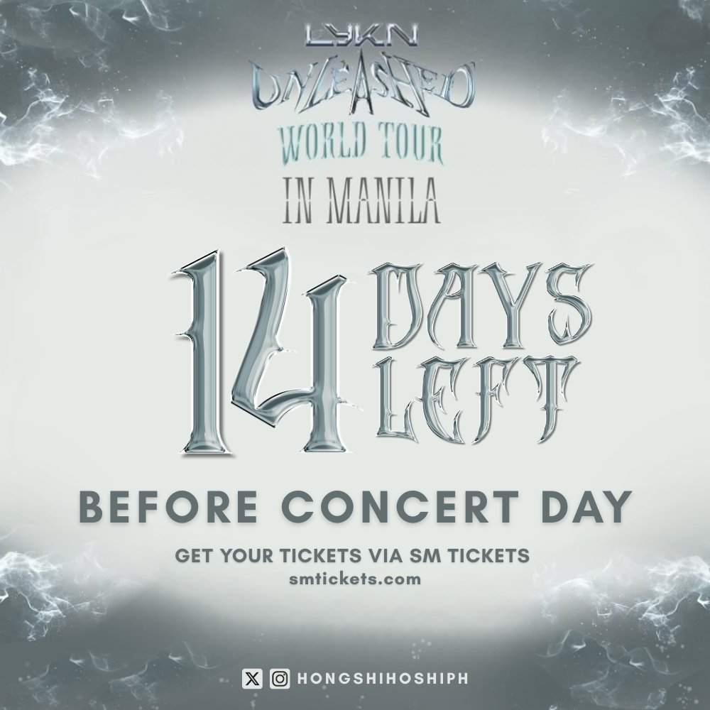 [D-14] We’re almost there—just two weeks until LYKN UNLEASHED in MANILA! ✨

Who’s ready to howl loud and make this night unforgettable? 🐺

🎟 Tickets are still available at smtickets.com

#hongshihoshi #LYKN #LYKNTOURxMANILA