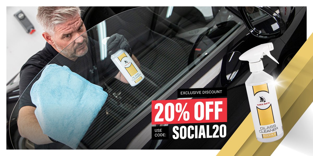 Streaks. Smears. Hazy patches.
They’re the reason your glass still doesn’t look clean after you’ve cleaned it.

Nielsen Glass Cleaner changes that.

20% discount code: SOCIAL20! Try it! bit.ly/3UV1MEv  

#SeeTheWorldInHD #GlassCleaning #Automotive