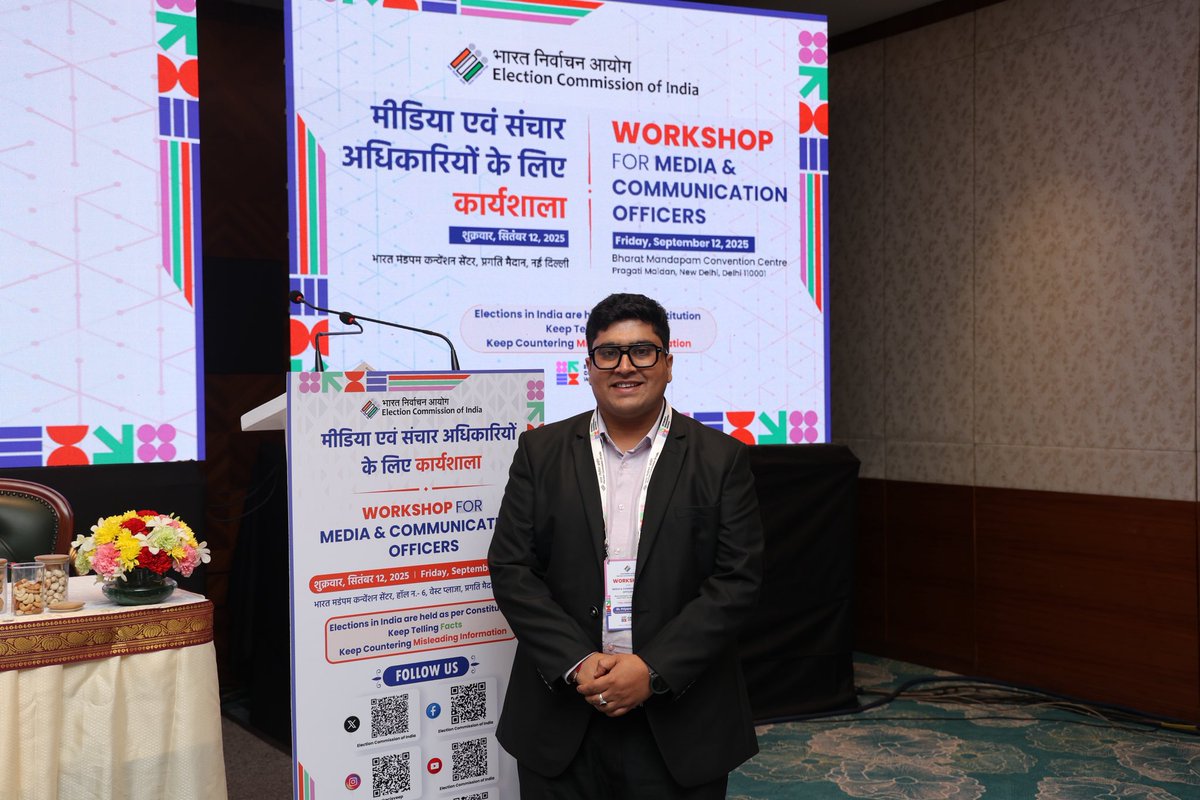 Priyankpmv's tweet photo. Had the opportunity to participate in a one-day workshop for Media and Communication Officers from all states, organized by the ECi at Bharat Mandapam, New Delhi.
The workshop was inaugurated by Chief Election Commissioner Shri Gyanesh Kumar sir.
#ECI #CEC #EC #Media #SocialMedia https://t.co/hbo4sfORol