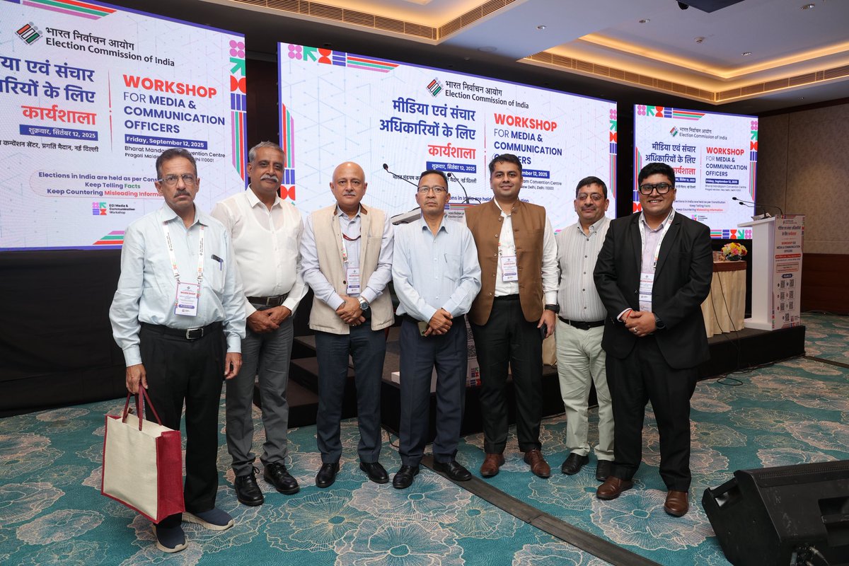Priyankpmv's tweet photo. Had the opportunity to participate in a one-day workshop for Media and Communication Officers from all states, organized by the ECi at Bharat Mandapam, New Delhi.
The workshop was inaugurated by Chief Election Commissioner Shri Gyanesh Kumar sir.
#ECI #CEC #EC #Media #SocialMedia https://t.co/hbo4sfORol
