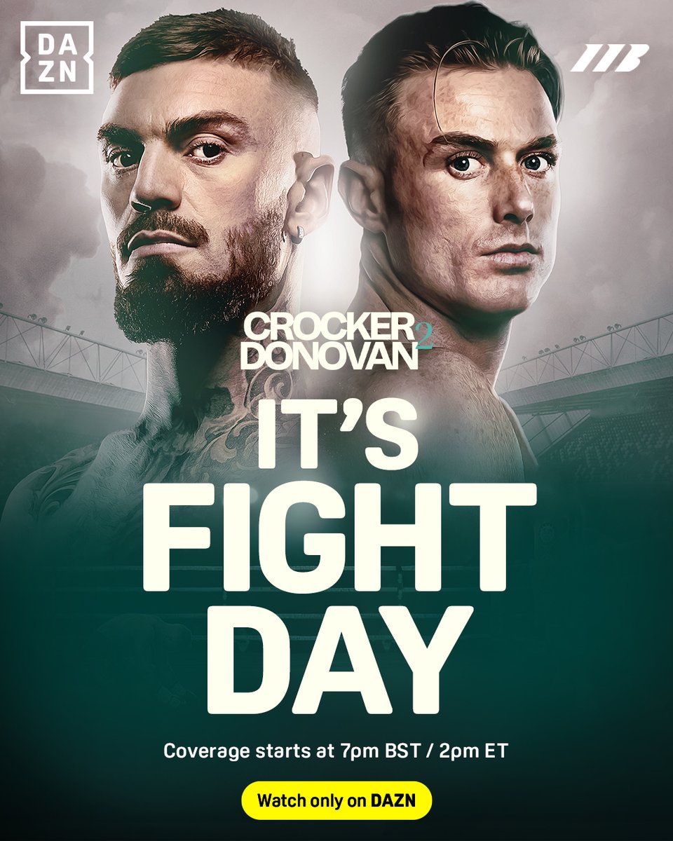 DAZN Boxing (@daznboxing) on Twitter photo IT'S FIGHT DAY ๐ฅ
<a href="/lewiscrocker1/">Lewis Crocker</a> vs. <a href="/PaddyDonovan23/">Paddy Donovan</a>
๐ IBF World Welterweight Title on the line...
#CrockerDonovan2 | 7PM | Live on DAZN IT'S FIGHT DAY ๐ฅ
<a href="/lewiscrocker1/">Lewis Crocker</a> vs. <a href="/PaddyDonovan23/">Paddy Donovan</a>
๐ IBF World Welterweight Title on the line...
#CrockerDonovan2 | 7PM | Live on DAZN