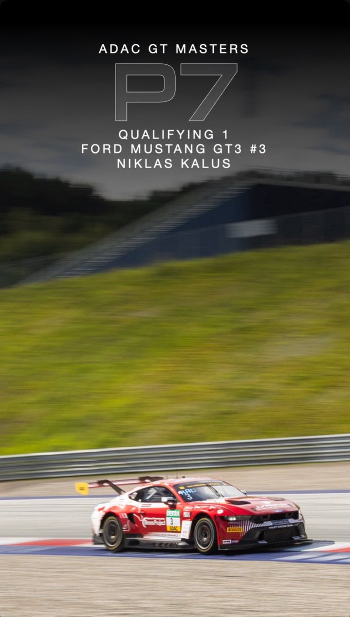 maxreisofficial's tweet image. P7 in Saturday qualifying for my teammate Niklas Kalus 🐎🏎️
Race Start today 3:05 PM
youtube.com/live/W8fmnfU_U…
#ADACGTMasters #MaxReis #MR28
@adac @gtmasters @GermanCopters
@hauptracingteam @FordMustang
@racemates @Ford_de @FordRacing