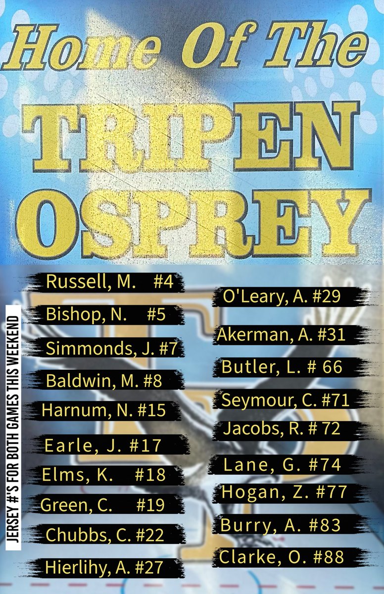 TriPenOsprey's tweet image. ⚫️ 🟡 OSPREY GAME DAY! 🟡 ⚫️

🆚 @AAAGrowlers |📍DCCC HG | 🗓️ Sat Sep 13 | 🕖 7:15pm | 📺 AOlive

Game 2 of weekend - despite a lead late in the 3rd period last night we drop the game early in OT.  

Looking to tighten up and bounce back tonight. 

#LetsDoThis
#ComeFlyWithUs 🦅