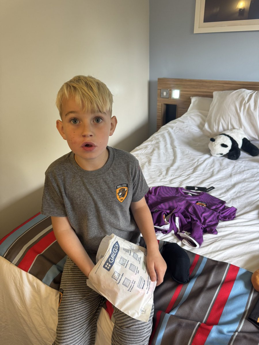 Just told him he’s a going to be a mascot today 🐯 #hcafc