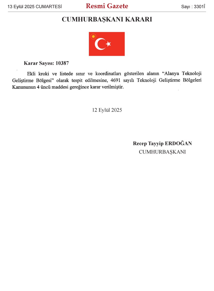alanya_tc's tweet photo. ALANYA’MIZ TEKNOPARK ŞEHRİ OLDU ✨️

Cumhurbaşkanımız Sayın Recep Tayyip Erdoğan'ın tensipleri ve imzasıyla, Alanya'mız’da ‘’Teknoloji Geliştirme Bölgesi (Teknopark)" kurulması resmileşti. 
@RTErdogan @MevlutCavusoglu @AntalyaValilik @AlanyaAlku

Devamı:https://t.co/eORrb3Dxul https://t.co/zXsCd0apQX
