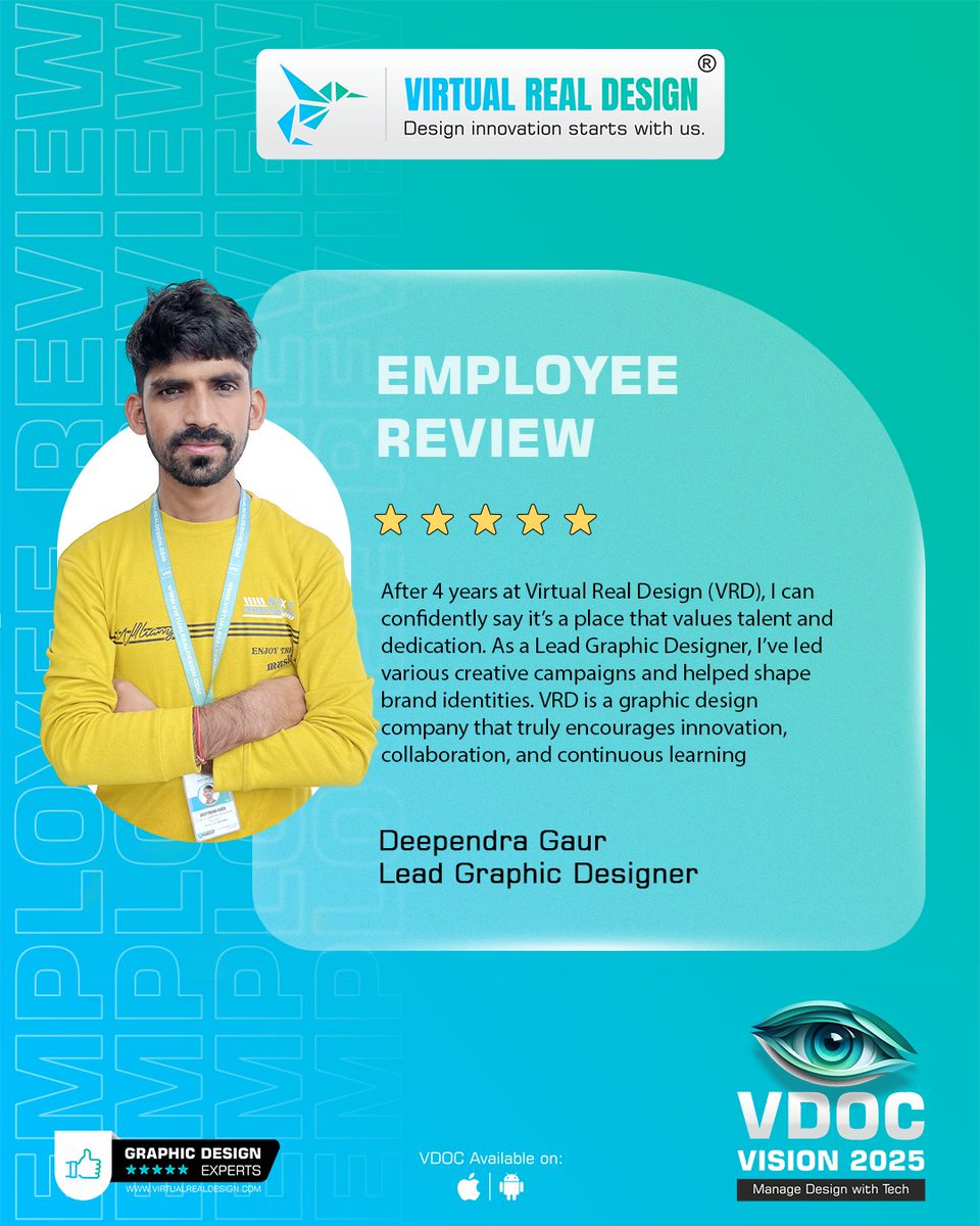 VRD40's tweet image. 𝗧𝗼 𝗼𝘂𝗿 𝗱𝗲𝗱𝗶𝗰𝗮𝘁𝗲𝗱 𝘁𝗲𝗮𝗺 𝗺𝗲𝗺𝗯𝗲𝗿, 𝗗𝗲𝗲𝗽𝗲𝗻𝗱𝗿𝗮 𝗚𝗮𝘂𝗿
It’s a pleasure to work alongside you as we continue to grow, collaborate, and aim higher-together.

#VDOCVision2025 #VirtualRealDesign #gratitude #LearningTogether #Trust #GraphicDesign #Teamwork