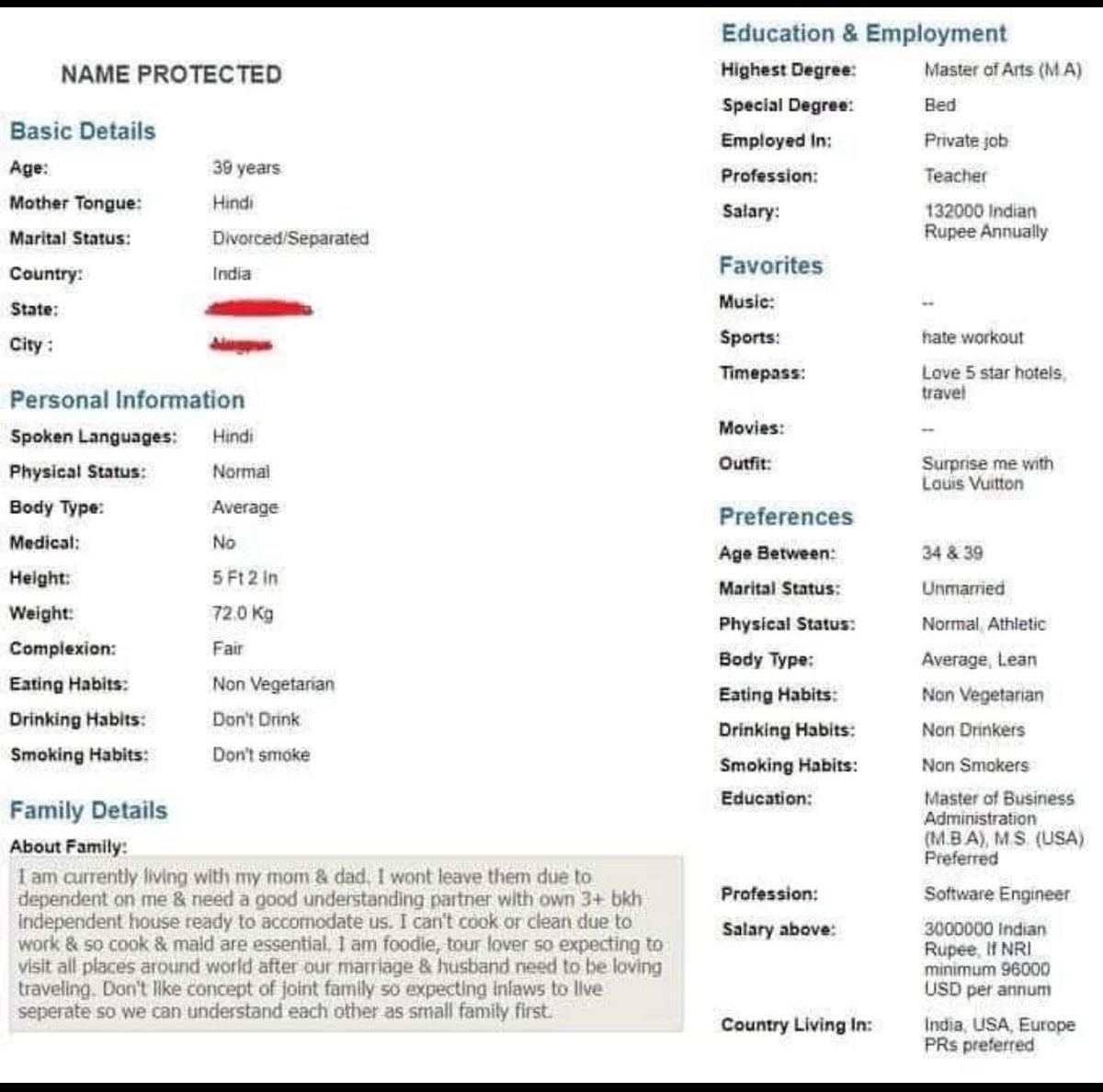 harshitdharmraj's tweet image. This sister wants to keep her parents with her,
but her in-laws should stay separate

Sister&apos;s own salary is 11000 rupees per month,
but she wants a husband with a package of 30,00,000