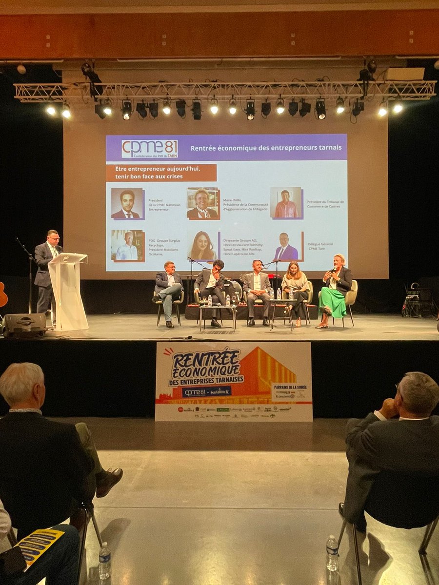 BVerdeil's tweet image. 🔴🔵500 dirigeants et décideurs tarnais rassemblés pour notre rentrée #eco @Cpme_81 à #Albi #Tarn
Des échanges vifs et nourris autour d’@AmirRT Pdt @CPMEnationale, @MarieLebec78 @StephanieGCAlbi @prefet81 pour parler simplification de la vie des Petites et Moyennes Entreprises