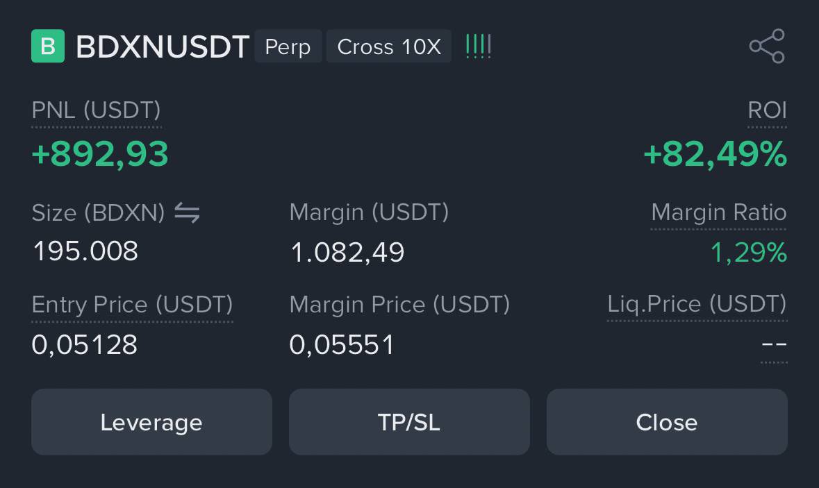 $BDXN
LONG
LEV 5-10x
ENTRY: 0.052

TP:
0.054✅

#BREAKING #XRP #XLM #XDC #ALGO #Quant #IOTA #HBAR #Ripple #Crypto #cryptocurrency #cryptotrading #XRPHolders #XRPLedger
