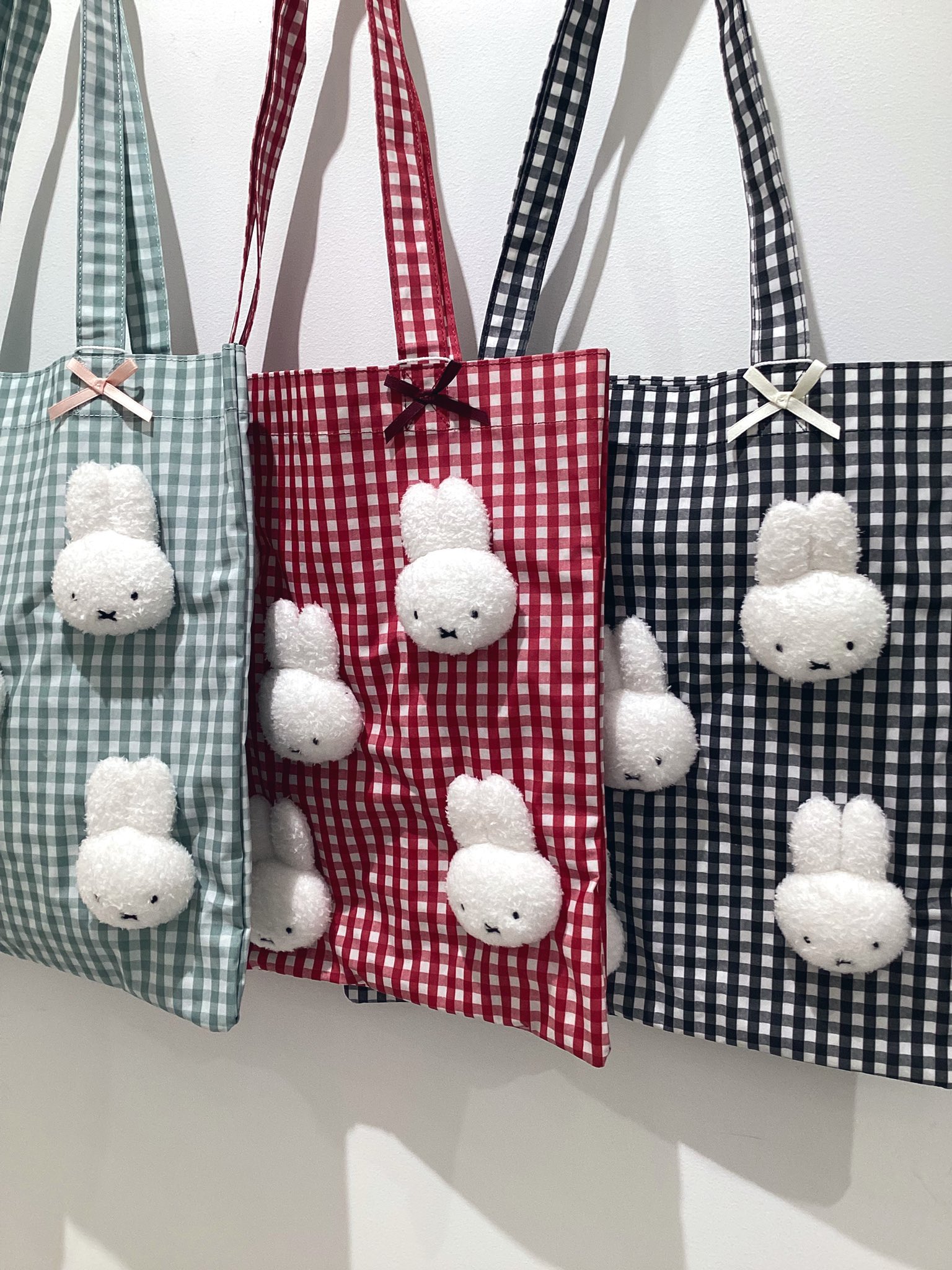 merry Jenny ギンガムもこもこミッフィートート 日本 🇯🇵 限量版 Merry Jenny x Miffy ギンガムもこもこmiffy