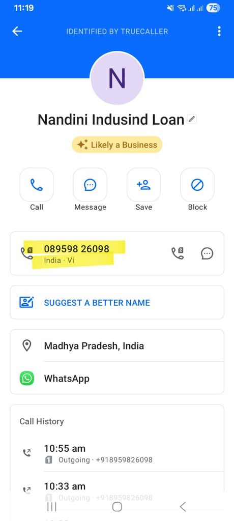 chandanjhd's tweet photo. @MyIndusIndBank @RBI @RBIsays इंडसइंड बैंक आपके collection team मुझे घर से उठाने और मेरे कपड़े फाड़कर मेरे से भीख मंगवाने की धमकी दे रही है।कया आपने उनको मेरे से इस तरह का व्यवहार करने को बोला है।लानत है ऐसे लोगों और ऐसे बैंक पर।जिस नंबर से कॉल आया था वो आपसे शेयर कर रहा हूँ https://t.co/6pZZs97gJJ