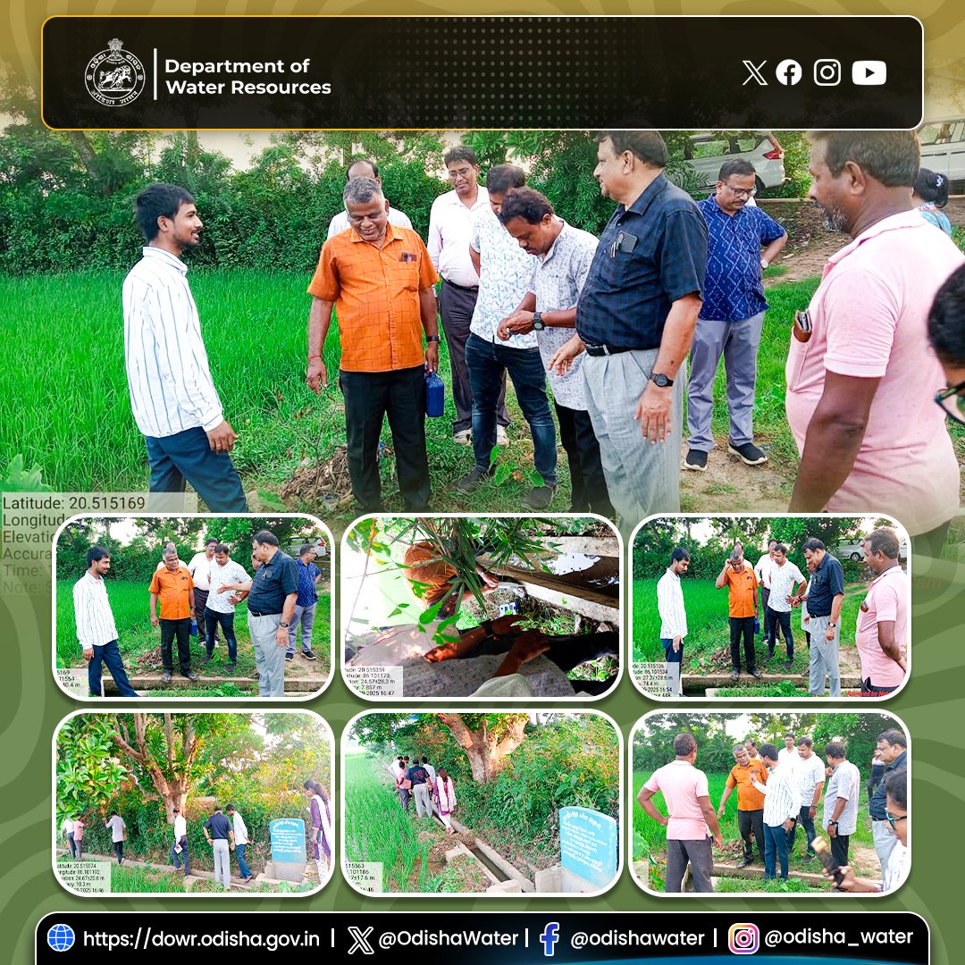 OdishaWater's tweet image. SE, Quality Assurance Division, Cuttack inspected #FieldChannel works under reconstruction in Shankarapur village, Salepur Block, #CuttackDistrict.✅   Executed by Budhi Jagulai #PaniPanchayat under supervision of #CAD Division No-1. 💧🌱 #OdishaWater #IrrigationSupport #CADWM