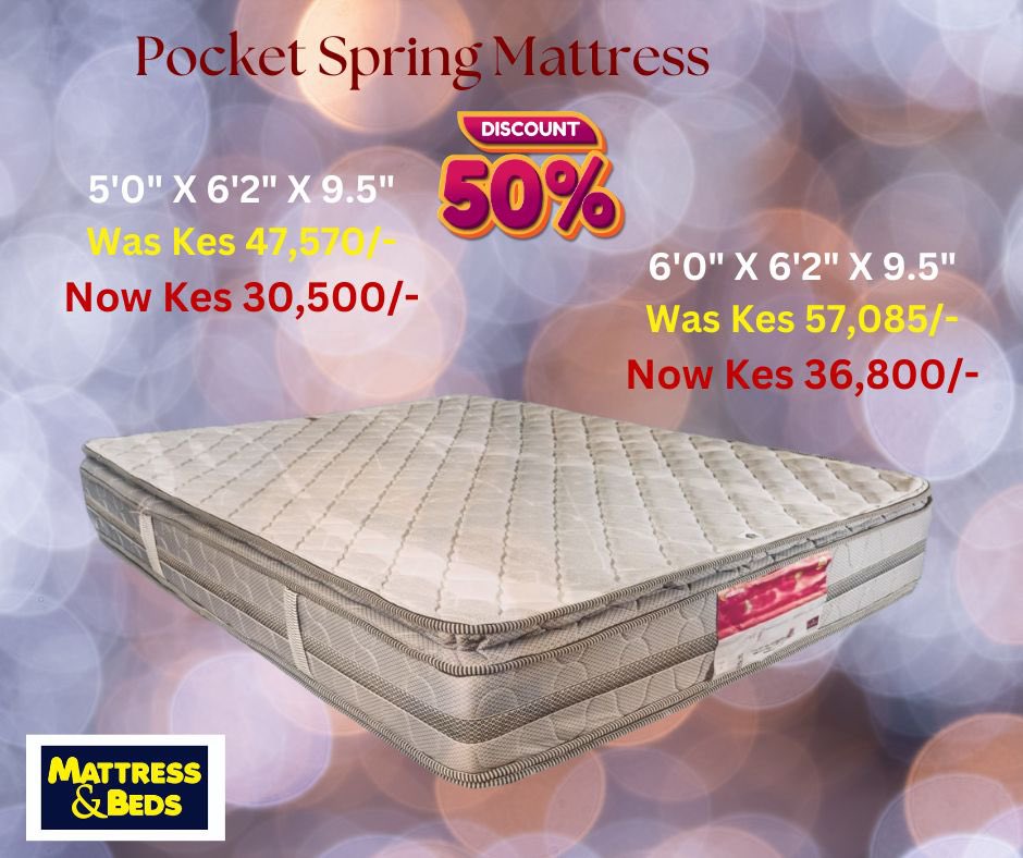 CentreSleep's tweet image. Pocket spring 💯 Spine support ✅ Double-sided durability 🔄 Sleep like royalty 👑 Wake up fresh 🌙
Call 0722516017
#NairobiHomes #PocketSpringMattress #QualitySleepKenya #DoubleSidedComfort
