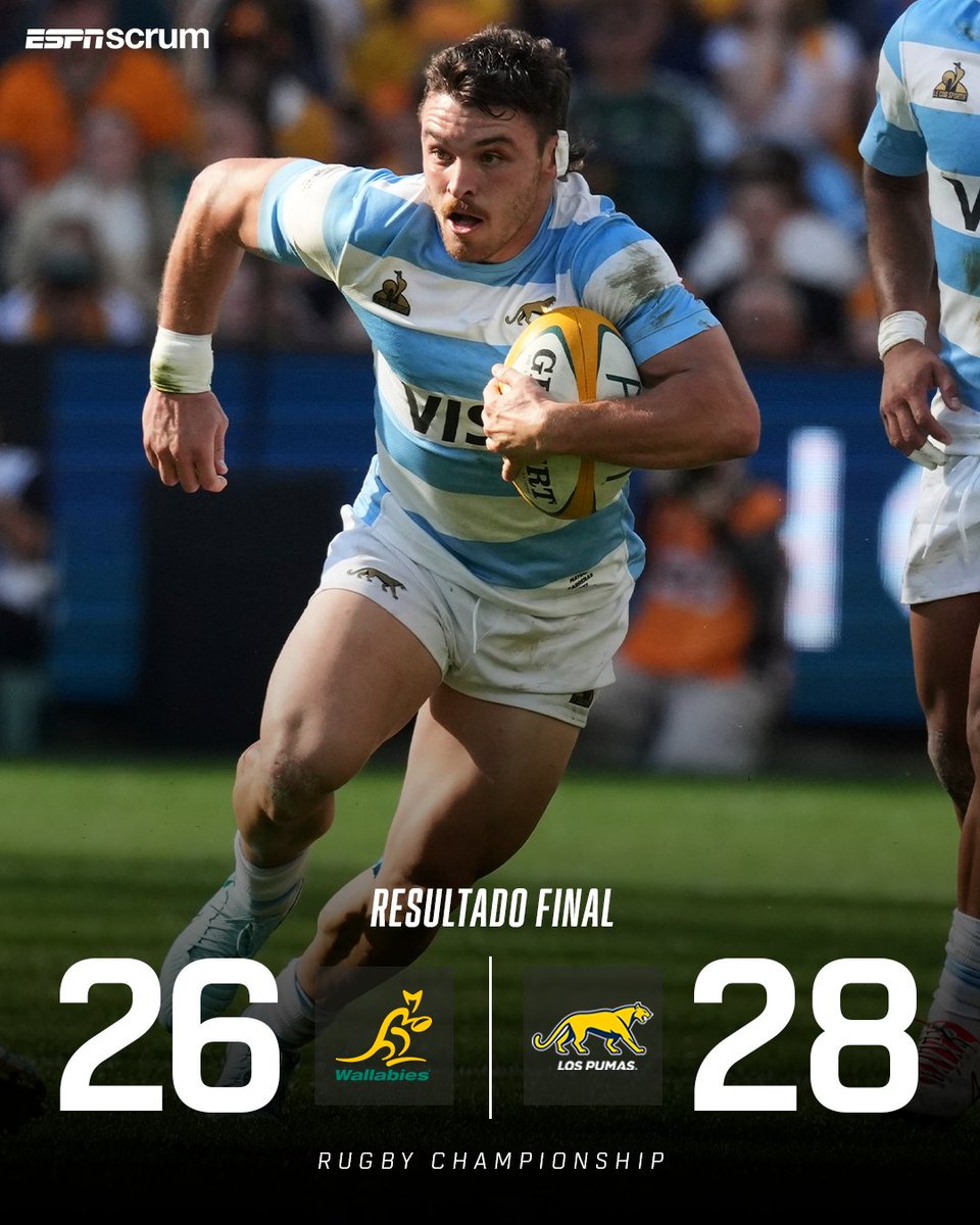 🤯 ¡CON SUSPENSO, GANARON #LOSPUMAS!

🆚🇦🇺 En un final, con varias dudas, el conjunto argentino venció 28-26 a Australia en Sidney por la cuarta jornada del #RugbyChampionship.

➕ Mirá el mejor rugby en Disney+ Plan Premium.

#PUMASxESPN