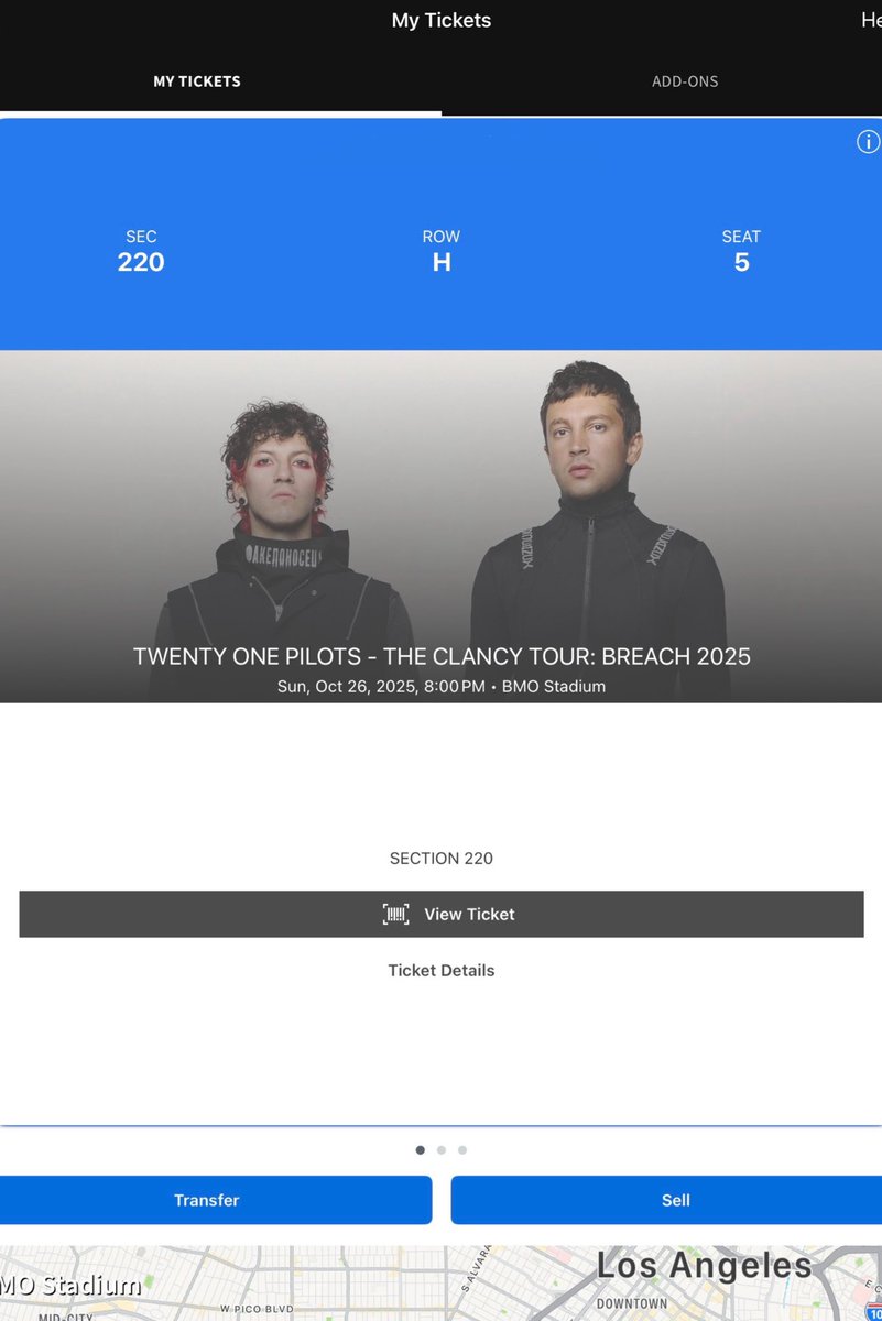 twoonpi's tweet image. Selling one ticket for twenty one pilots LA night 2, won’t be able to make it unfortunately 😔

#twentyonepilots #breach