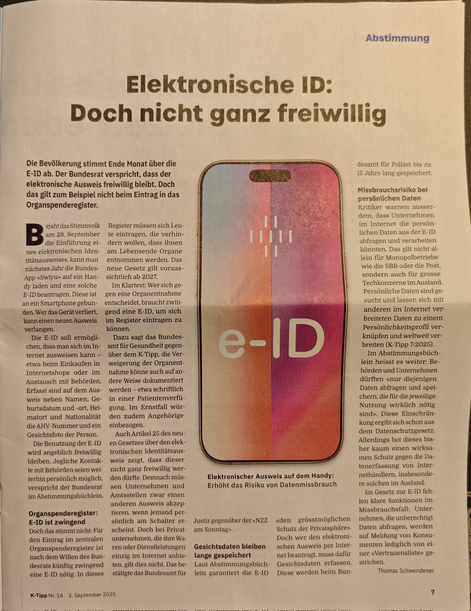 CHA2ZUS's tweet image. Nicht vergessen... abstimmen!

NEIN zur e-ID = NEIN zur totalen Überwachung des Staates.

Wo bleibt der @derBeauftragte? Im Sack der Globalisten!