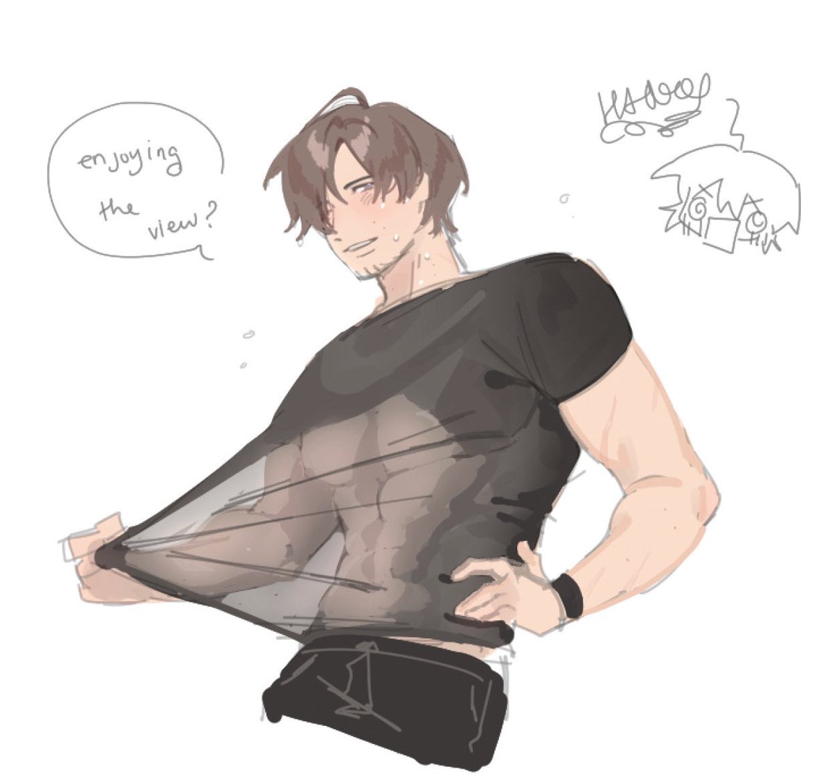 cutehamsy's tweet photo. wanted to include this sketch 🩷 

#LeonKennedy #ocxcanon https://t.co/txJvFgwmTy
