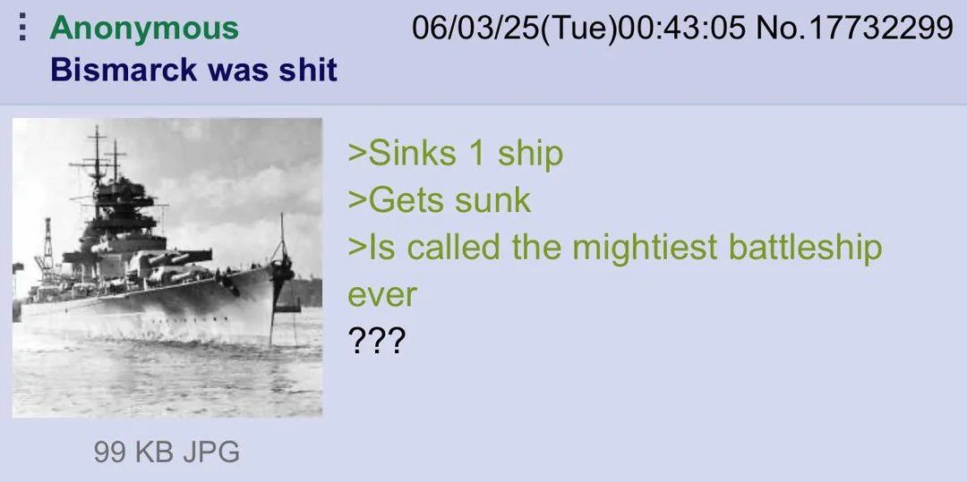 DailyGreentext's tweet image. Anon on Bismarck